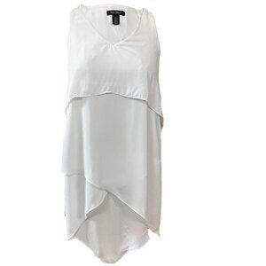 WHBM/White House Black Market Petal Back Tiered Tunic Sz XXS Crema White 254C